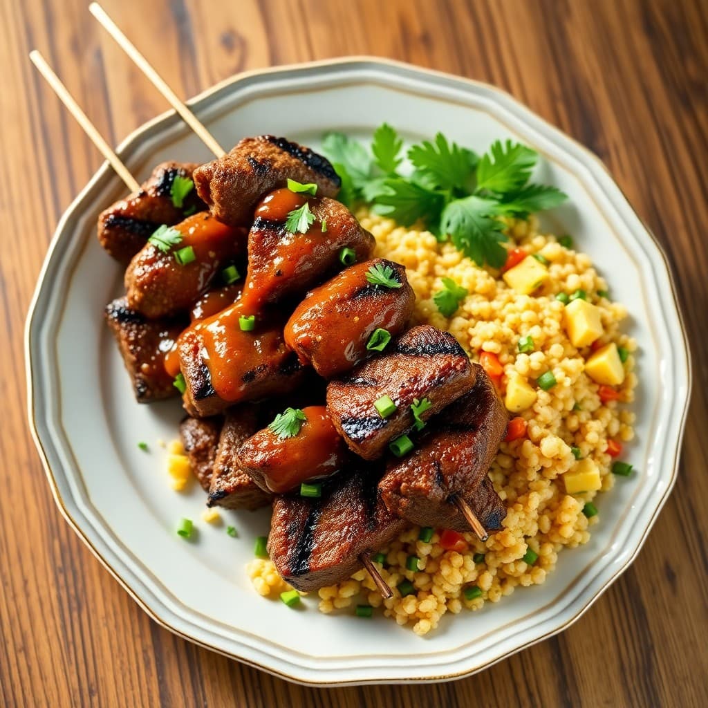 Zesty Brazilian Beef Skewers with Citrus Quinoa