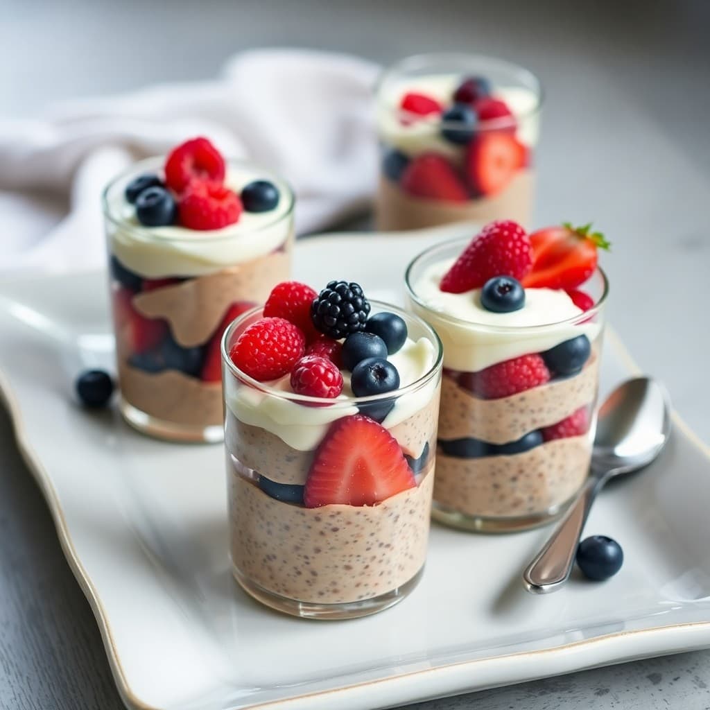 Creamy Peanut Butter Chia Pudding Parfaits