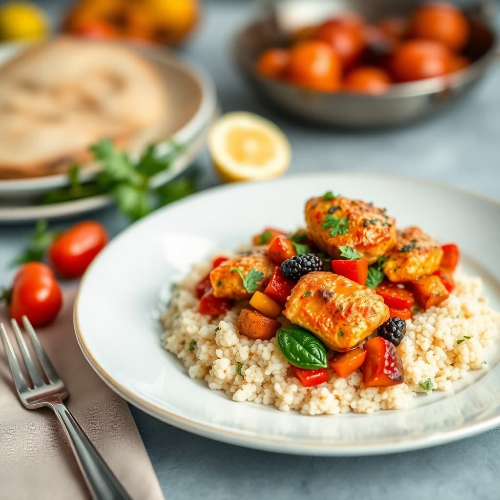 Provençal Chicken Ratatouille with Herbed Couscous
