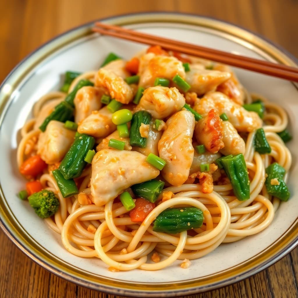 Lemon Garlic Chicken Stir-Fry with Udon Noodles