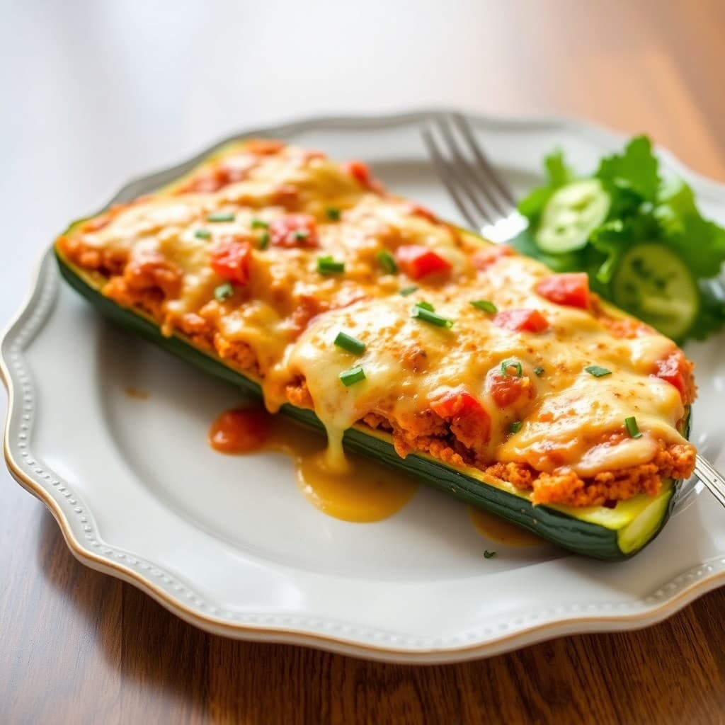 Enchilada-Stuffed Zucchini Boats