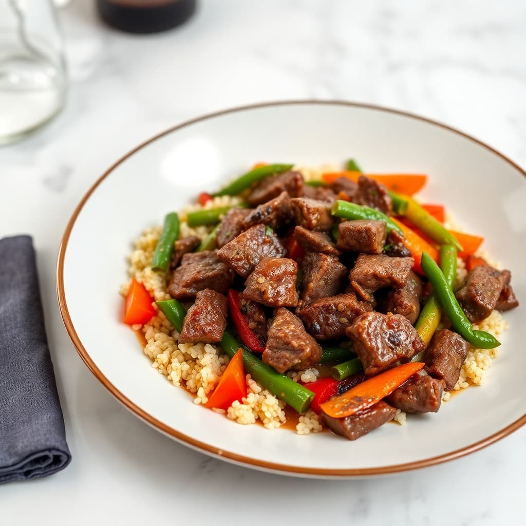 Peruvian Lomo Saltado with Quinoa