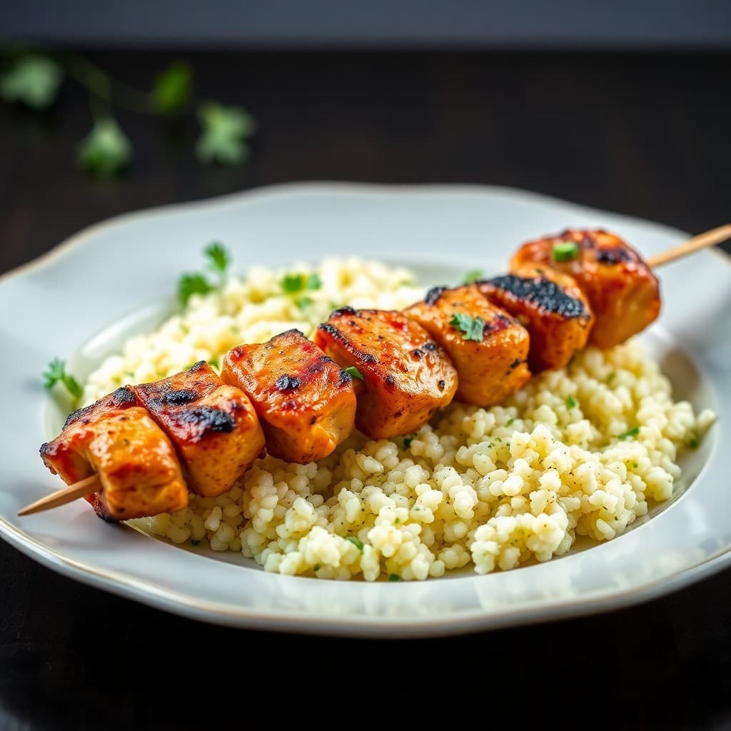 Zesty Moroccan Chicken Skewers with Lemon Couscous
