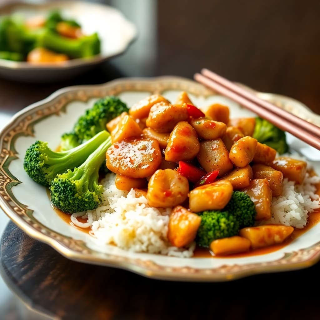 Honey Lemon Chicken Stir-Fry with Garlic Ginger Broccoli