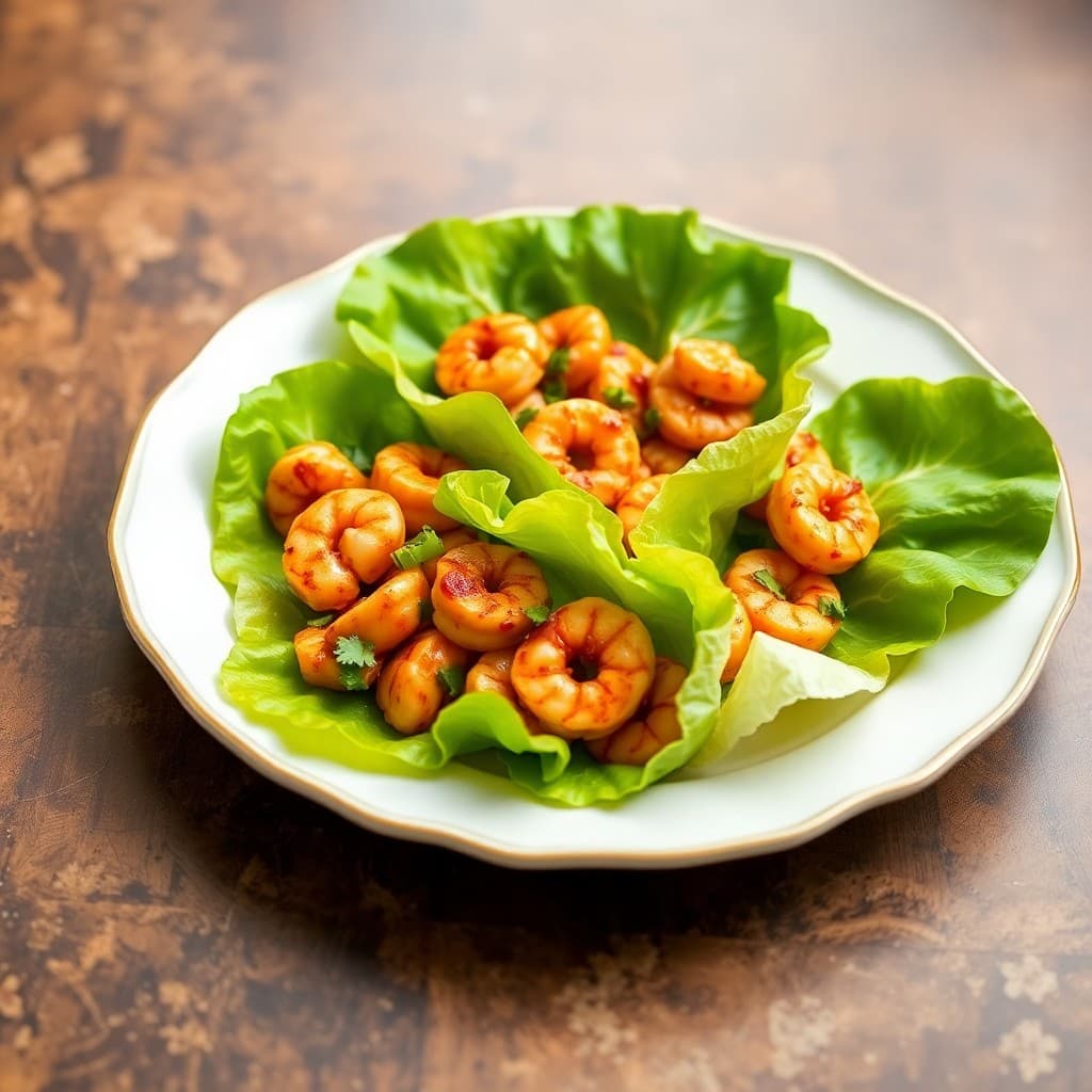 Sizzling Ginger Garlic Shrimp Lettuce Wraps
