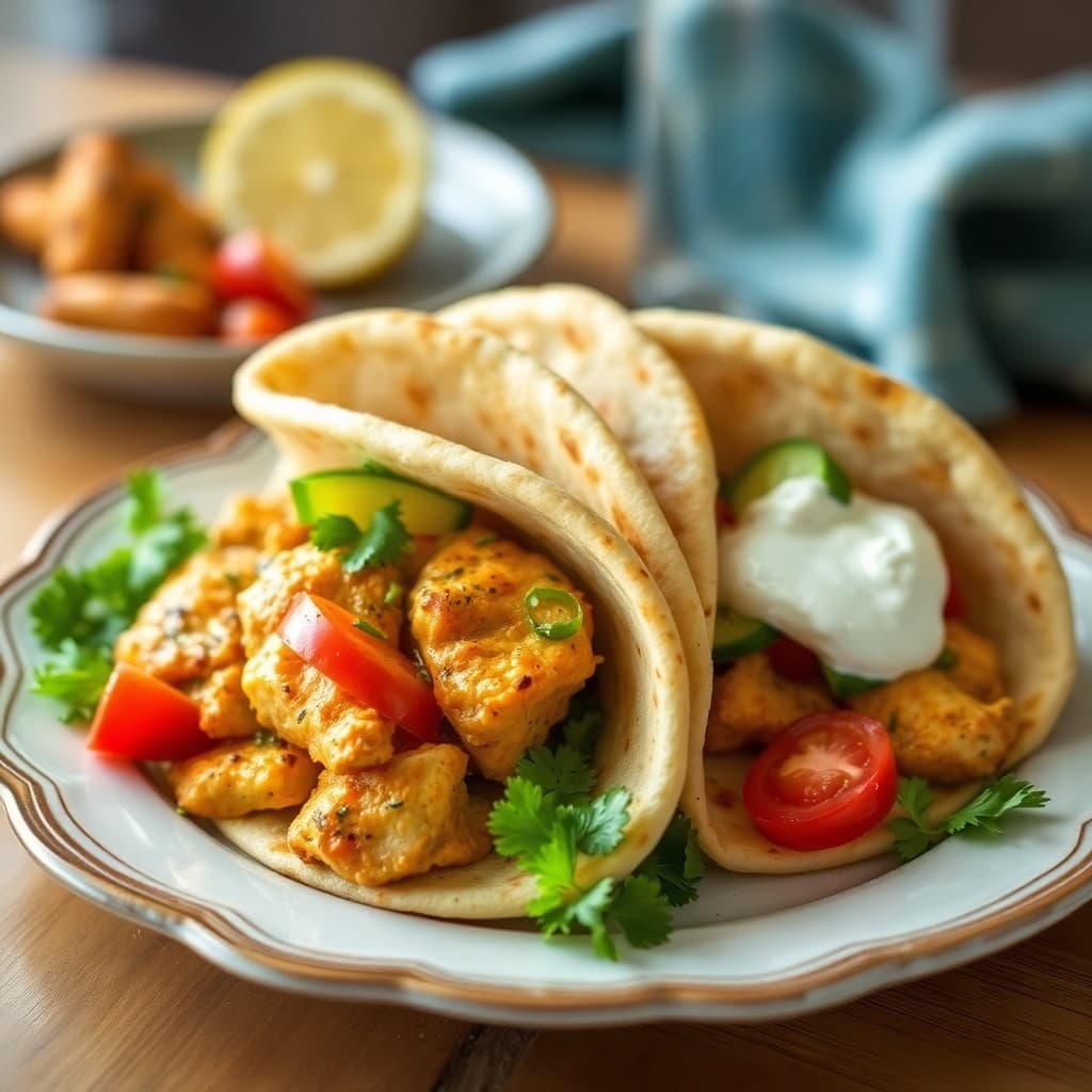 Zesty Lemon Garlic Chicken Pitas