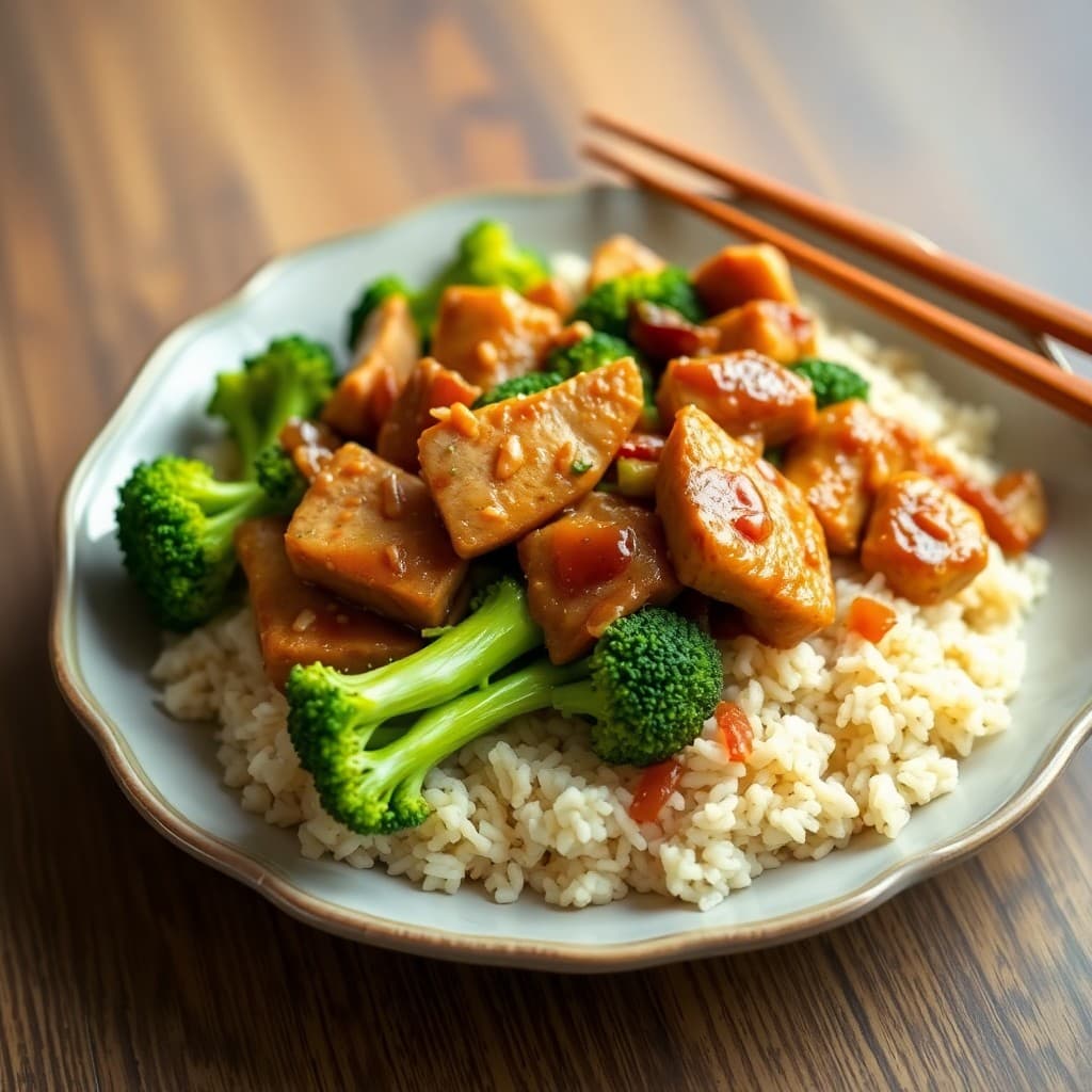 Teriyaki Pork Stir-Fry with Garlic Ginger Broccoli
