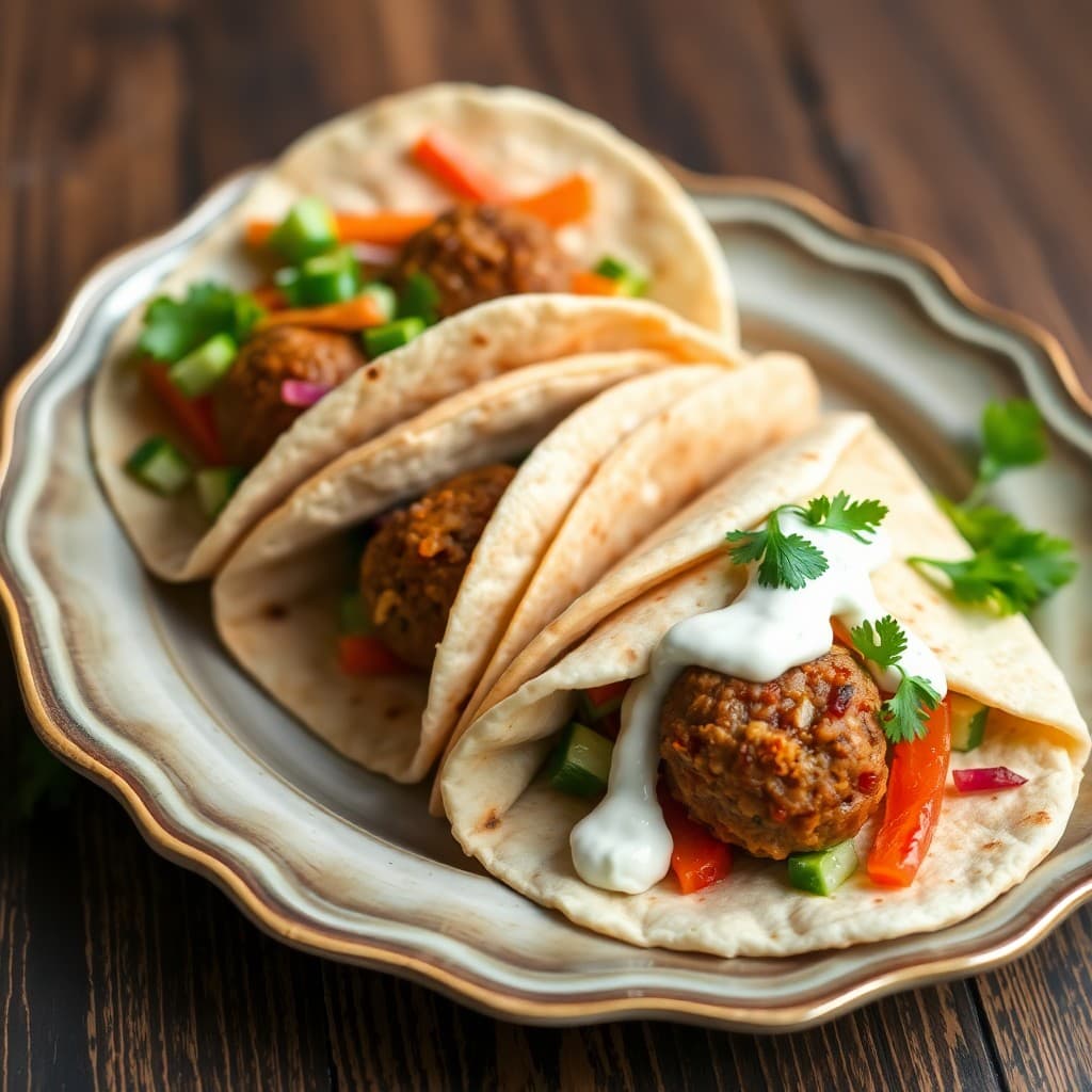 Moroccan-Spiced Lamb Meatball Wraps