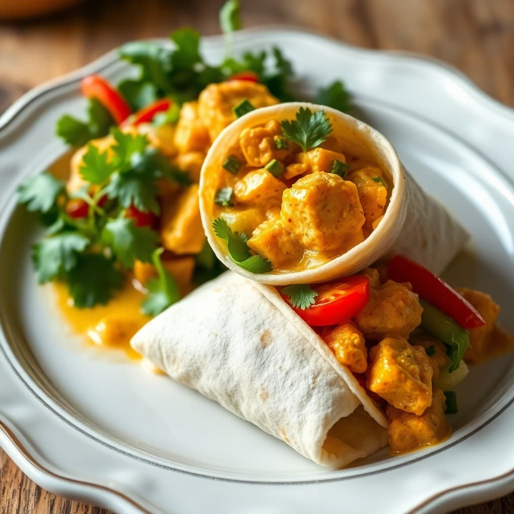 Thai Coconut Curry Chicken Wraps