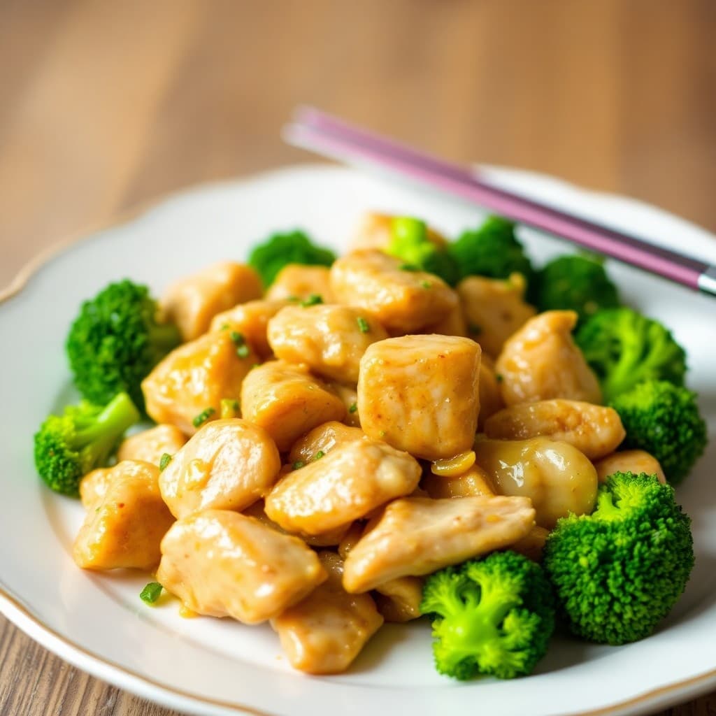 Saucy Lemon Chicken Stir-Fry with Garlic Ginger Broccoli