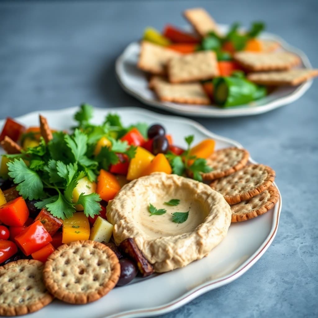 Mediterranean Roasted Vegetable Hummus Platter