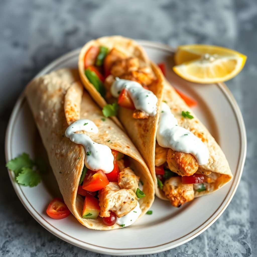 Greek-Style Chicken Souvlaki Wraps