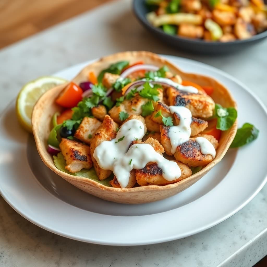 Greek Chicken Gyro Salad Bowls