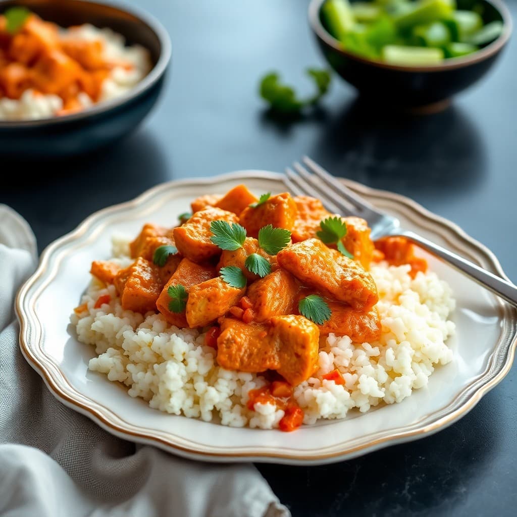 Thai Red Curry Chicken with Coconut Cauliflower Rice