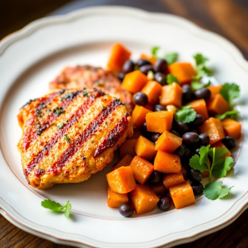 Grilled Chili-Lime Chicken with Roasted Sweet Potato Salad