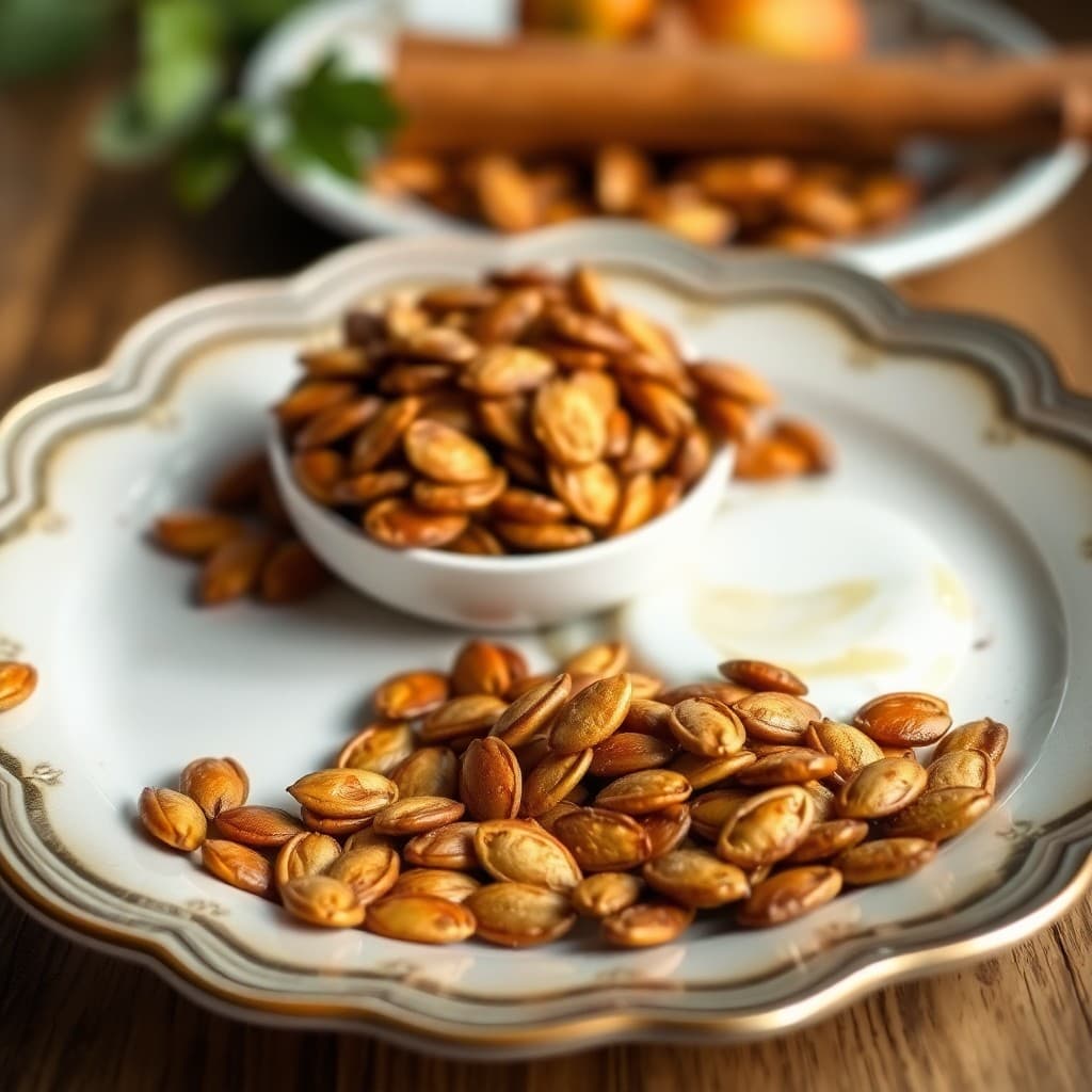 Roasted Pumpkin Seeds with Cinnamon and Coconut Oil