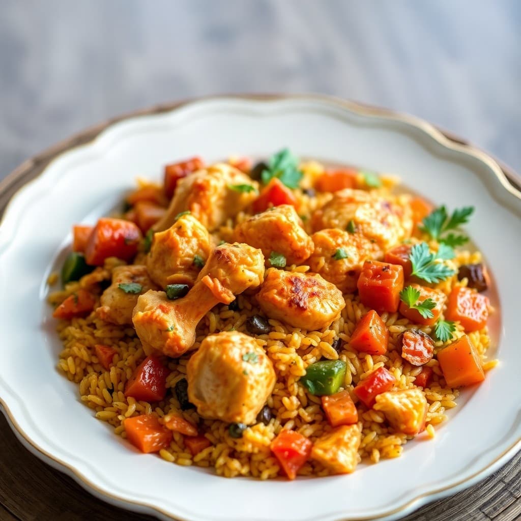 Spicy Spanish Chicken Paella