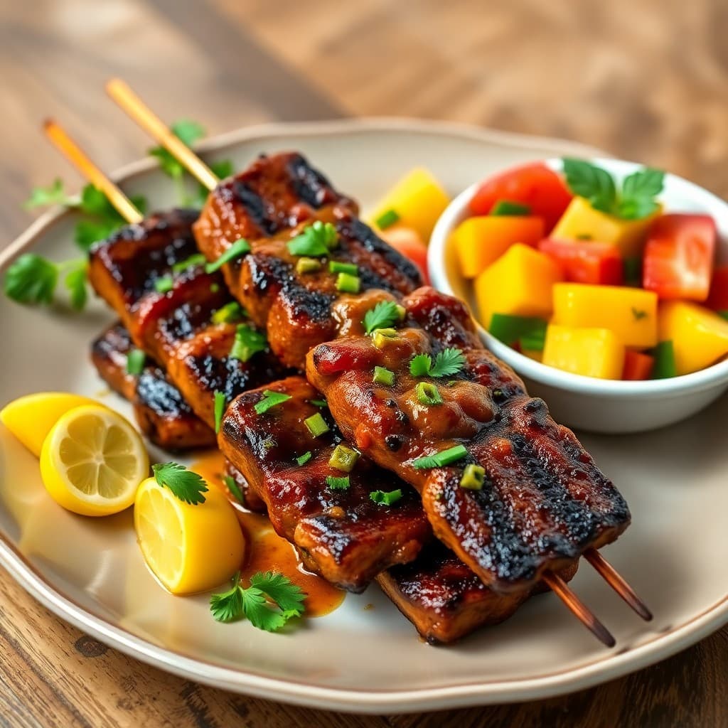 Brazilian Picanha Steak Skewers with Chimichurri