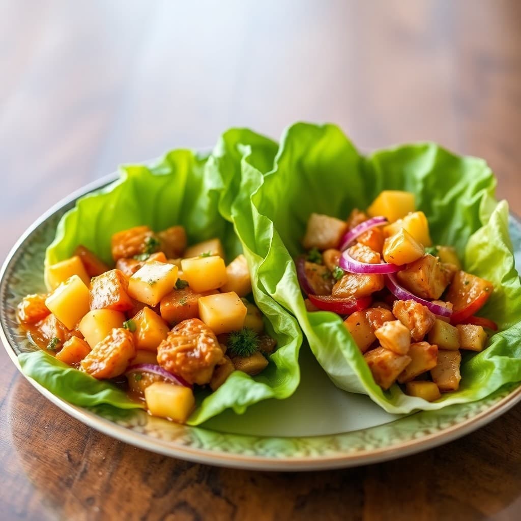 Tropical Chicken Lettuce Wraps