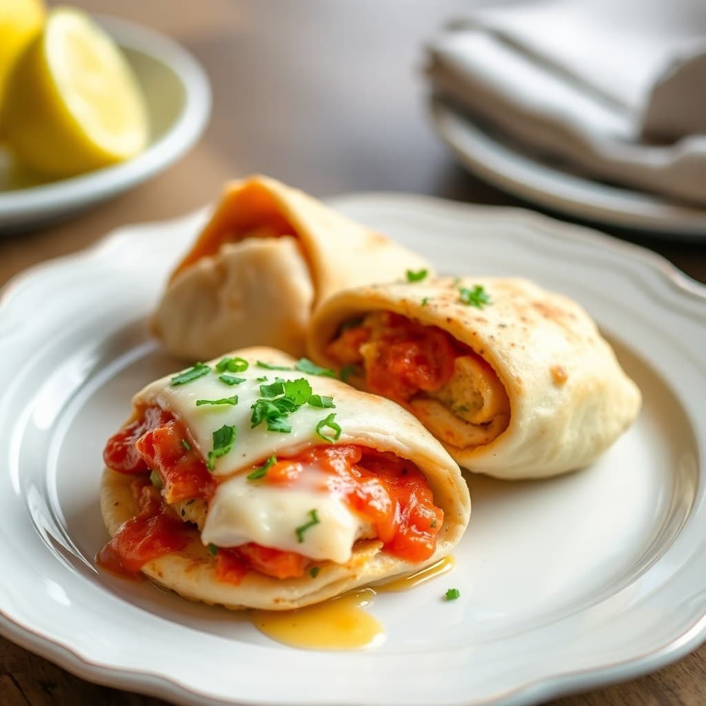Lemon Garlic Chicken Parmesan Pockets