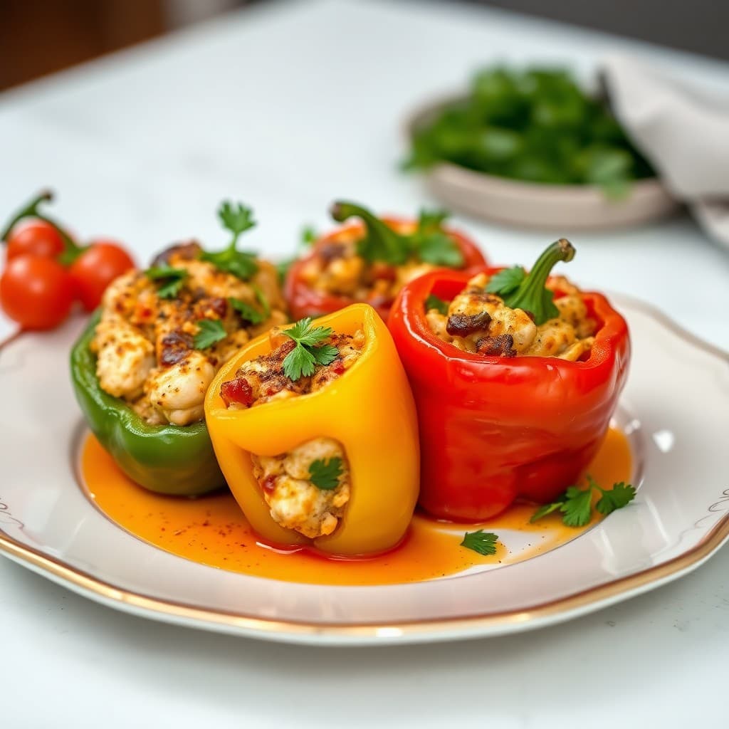 Mediterranean Chicken Stuffed Peppers