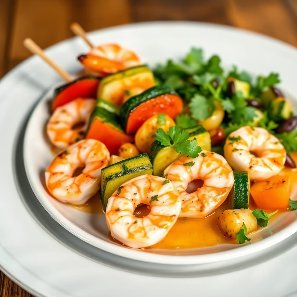 Zesty Grilled Shrimp and Vegetable Skewers