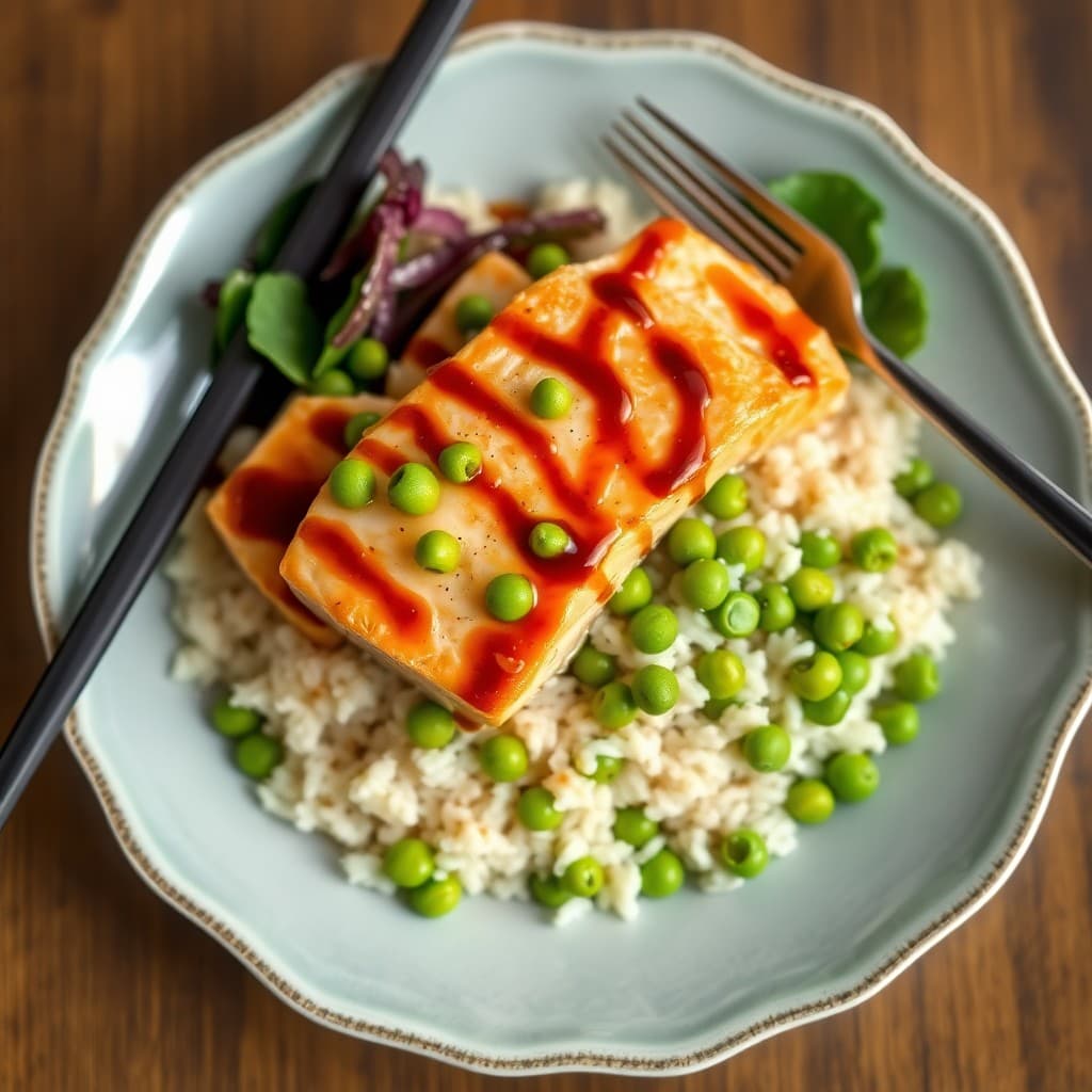 Teriyaki Salmon Bowls with Edamame Rice