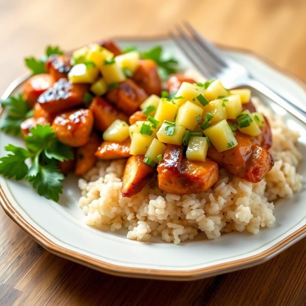 Teriyaki Chicken Bowls with Pineapple Salsa