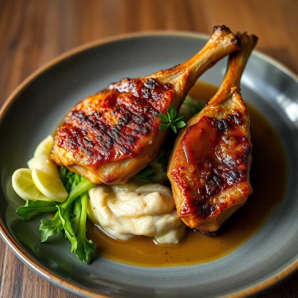 Pan-Seared Duck Legs with Charred Radicchio & Anchovy Brown Butter