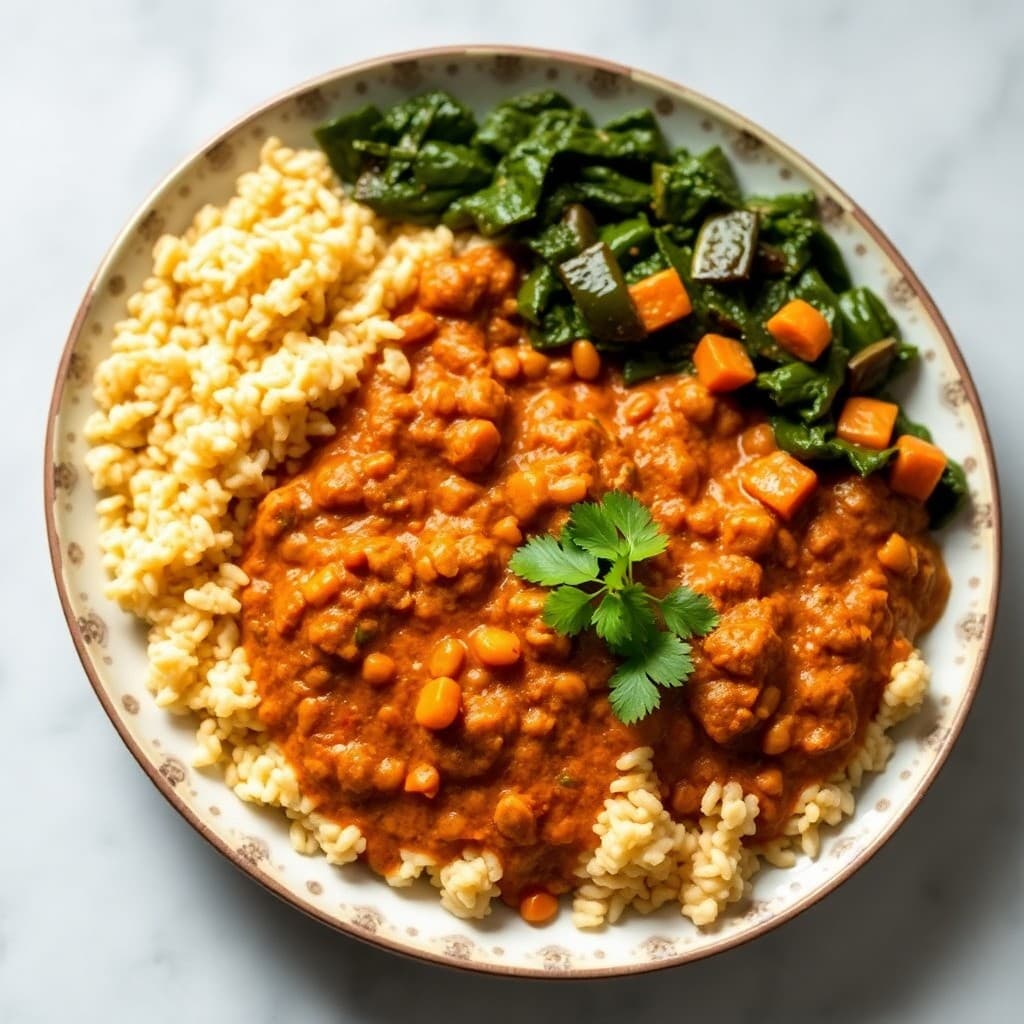 Ethiopian Misir Wat & Farro Pilaf with Gomen Sauté