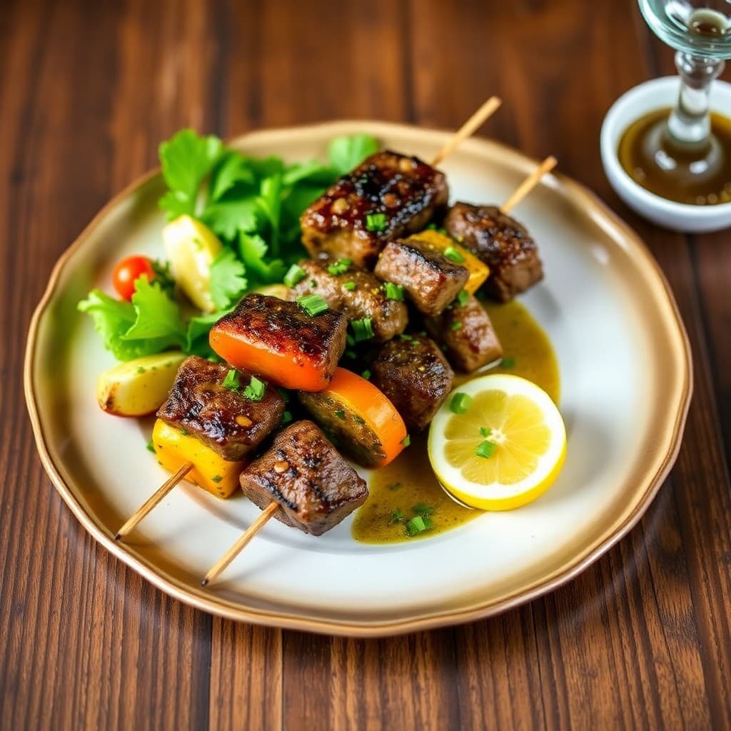 Zesty Brazilian-Style Beef and Veggie Skewers