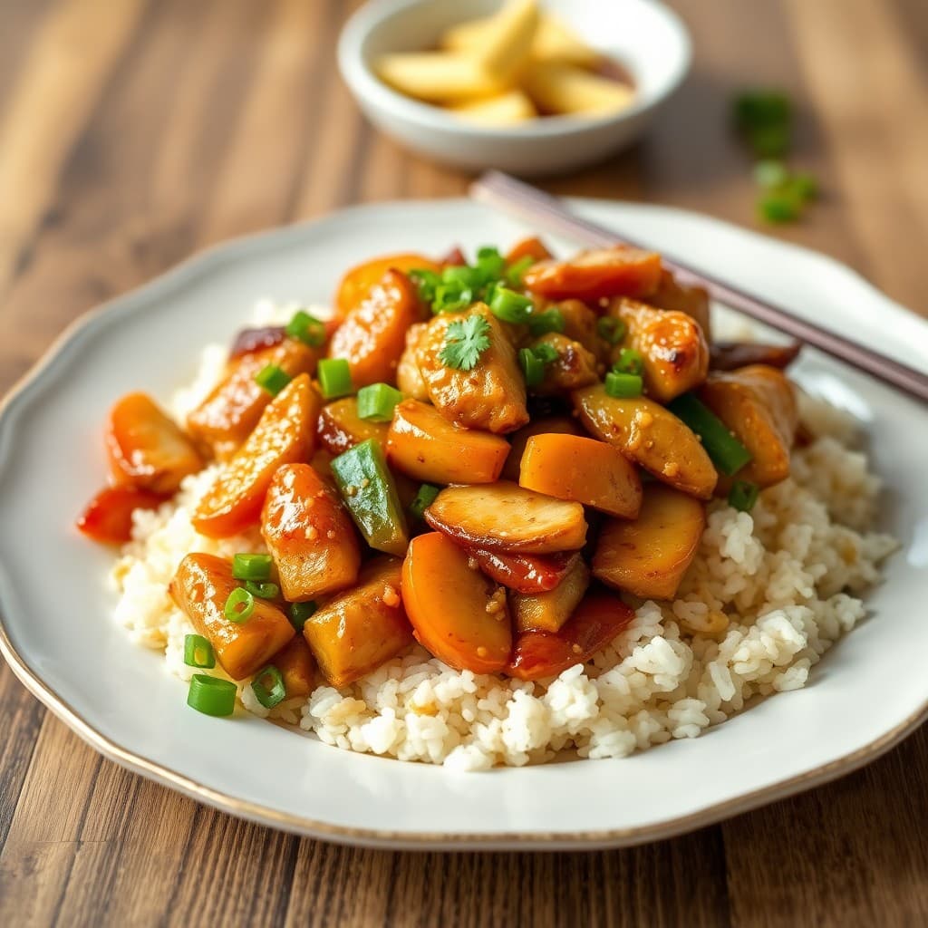 Teriyaki Chicken Stir-Fry with Vegetable Fried Rice