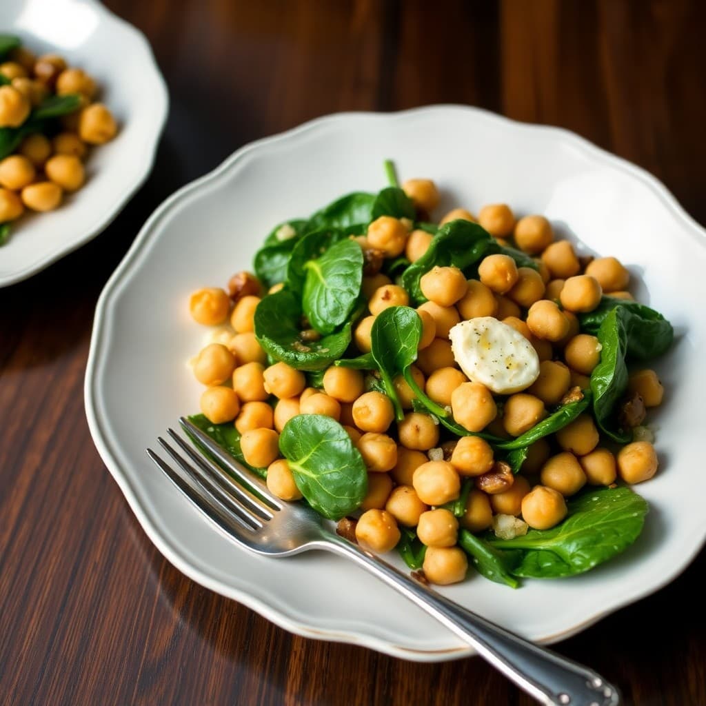 Mediterranean Chickpea and Spinach Salad