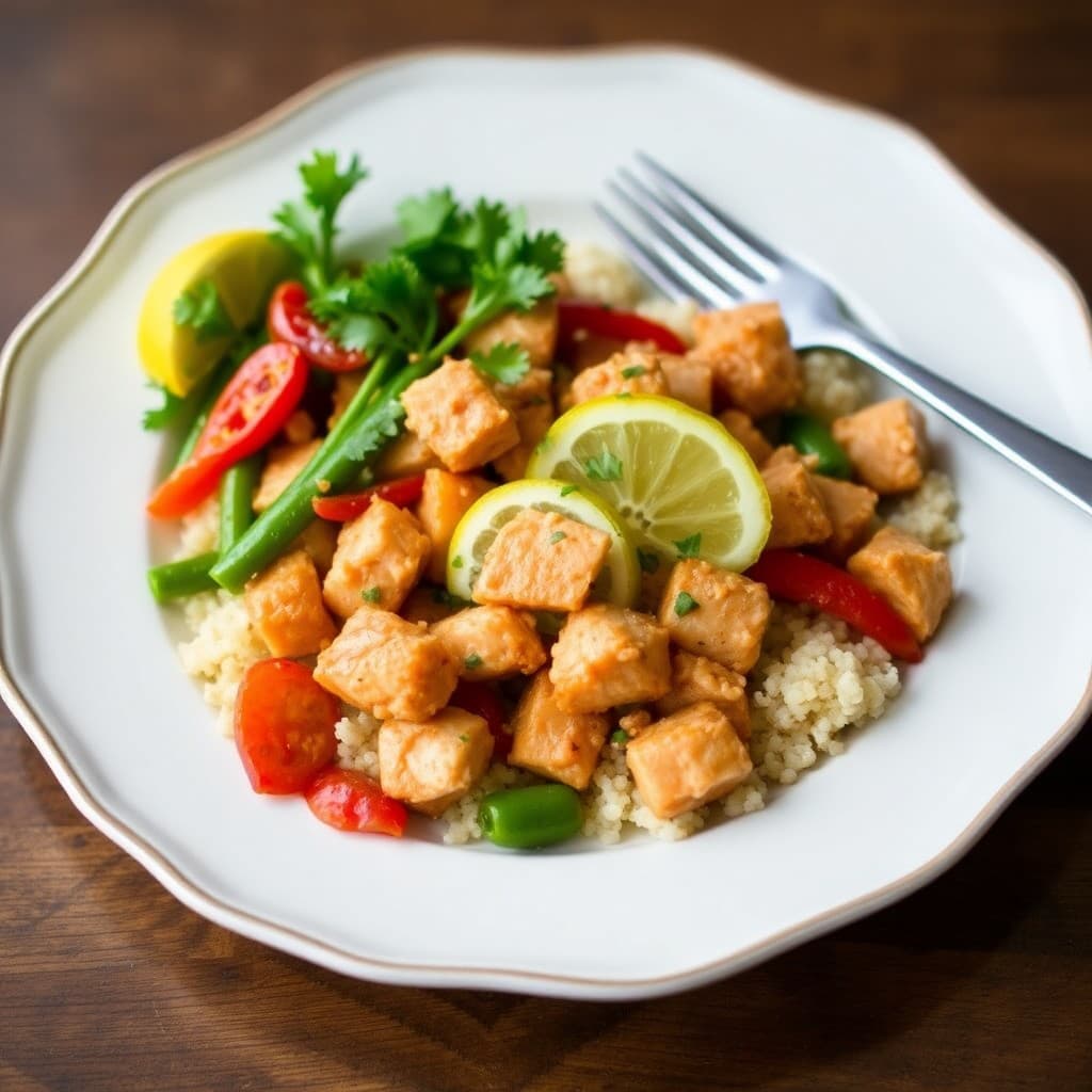 Lemony Chicken Stir-Fry with Quinoa