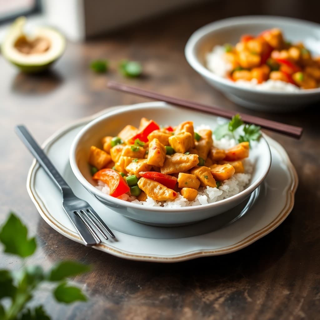 Spicy Thai Coconut Chicken Bowls