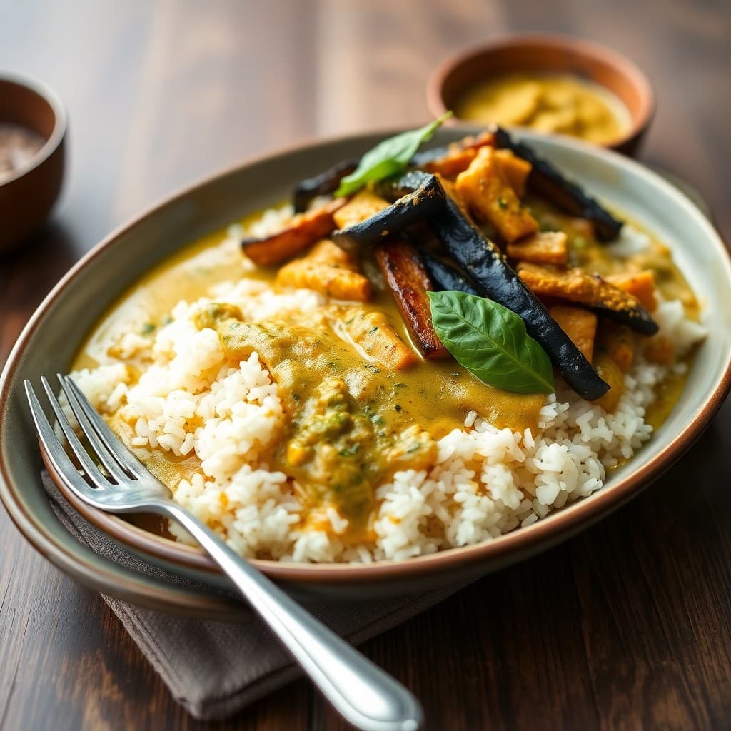 Thai Green Curry Seitan with Coconut Jasmine Rice