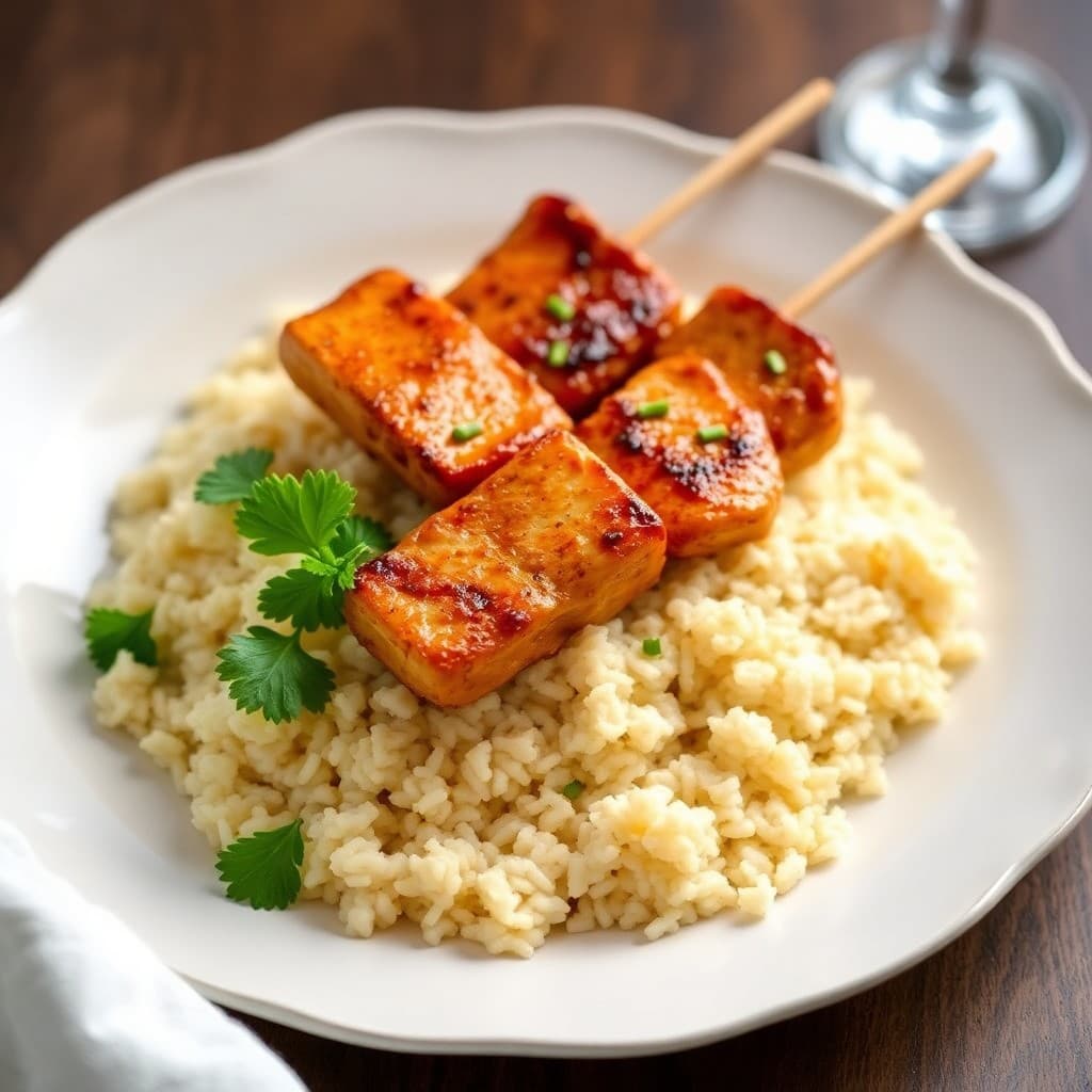 Teriyaki Chicken Skewers with Coconut Lime Rice