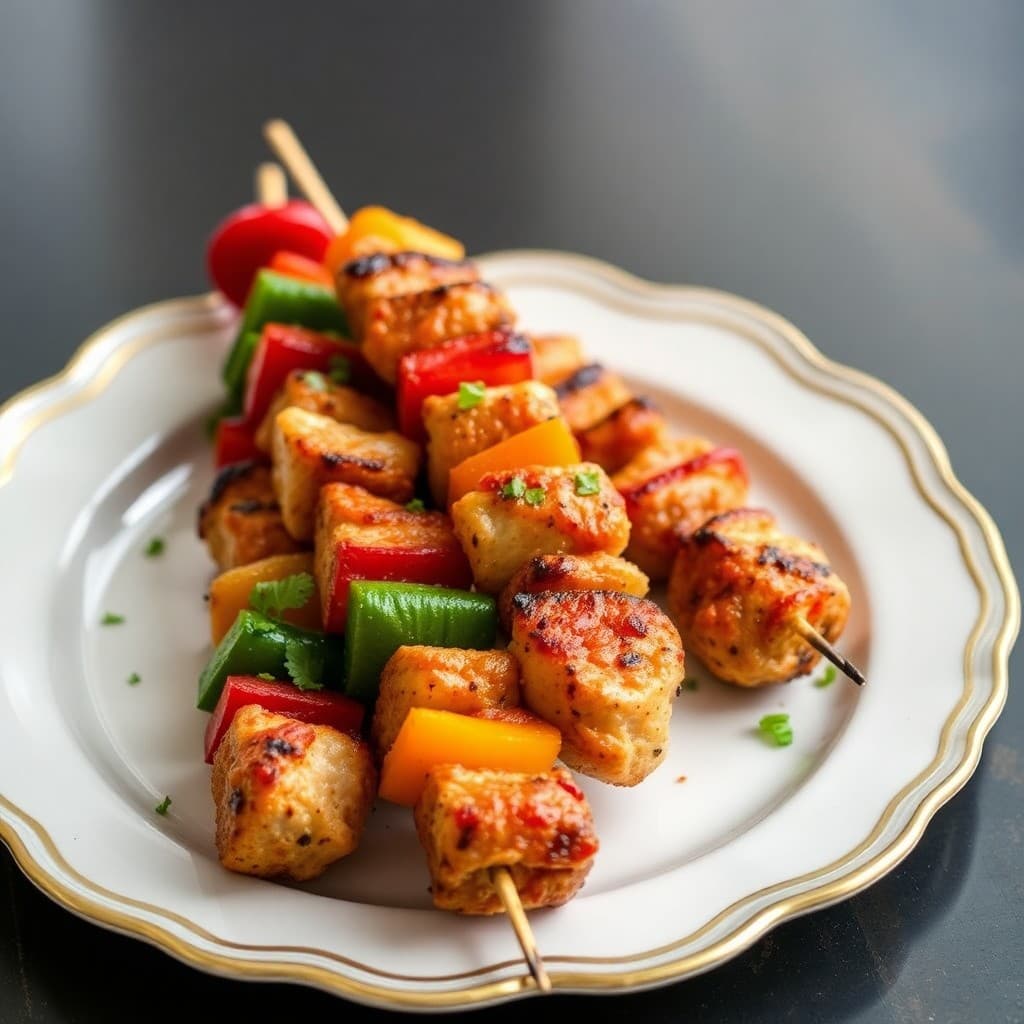 Moroccan-Style Chicken and Vegetable Skewers