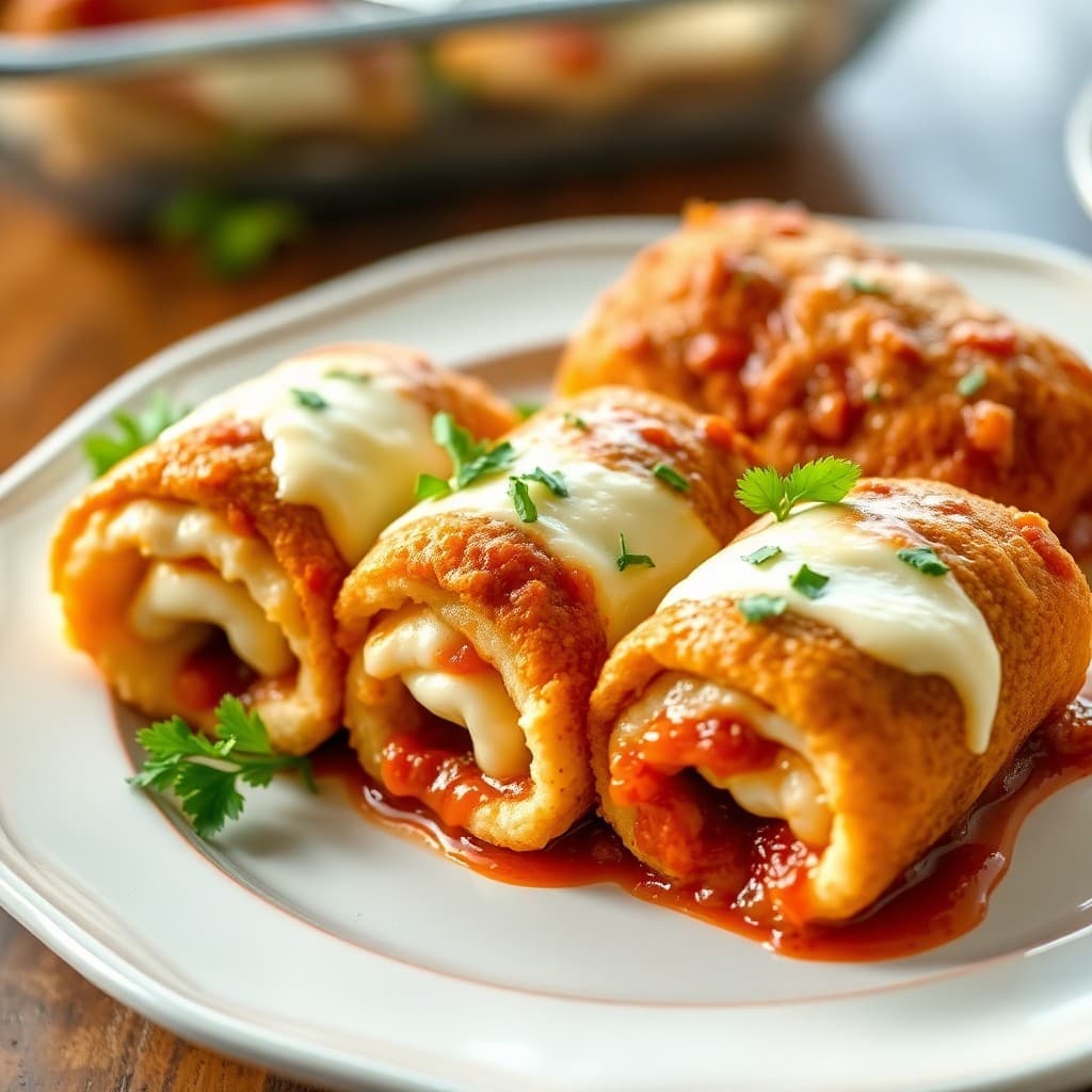 Zesty Baked Chicken Parmesan Rolls