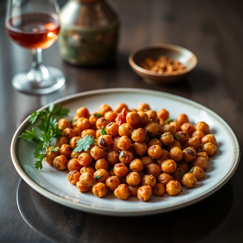 Moroccan Harissa Roasted Chickpea Snack