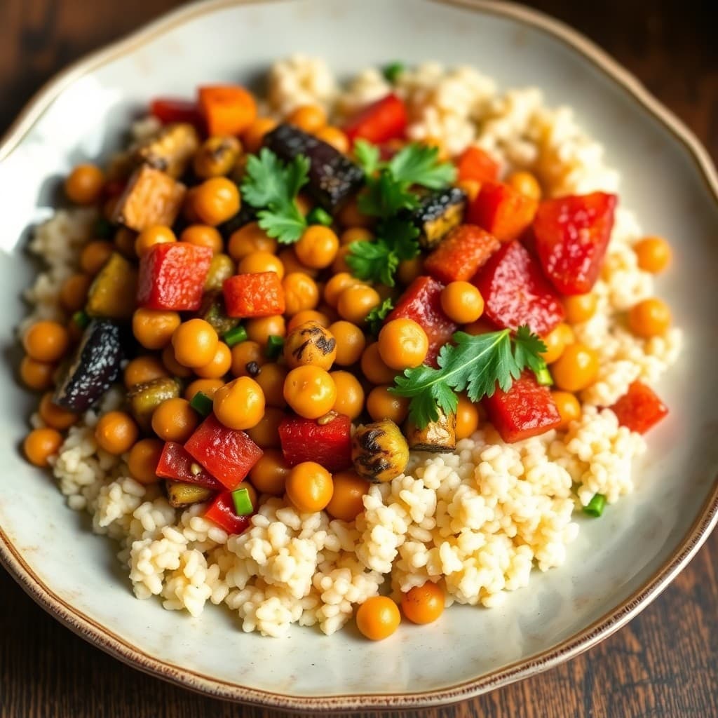 Moroccan Roasted Vegetable Couscous Bowls