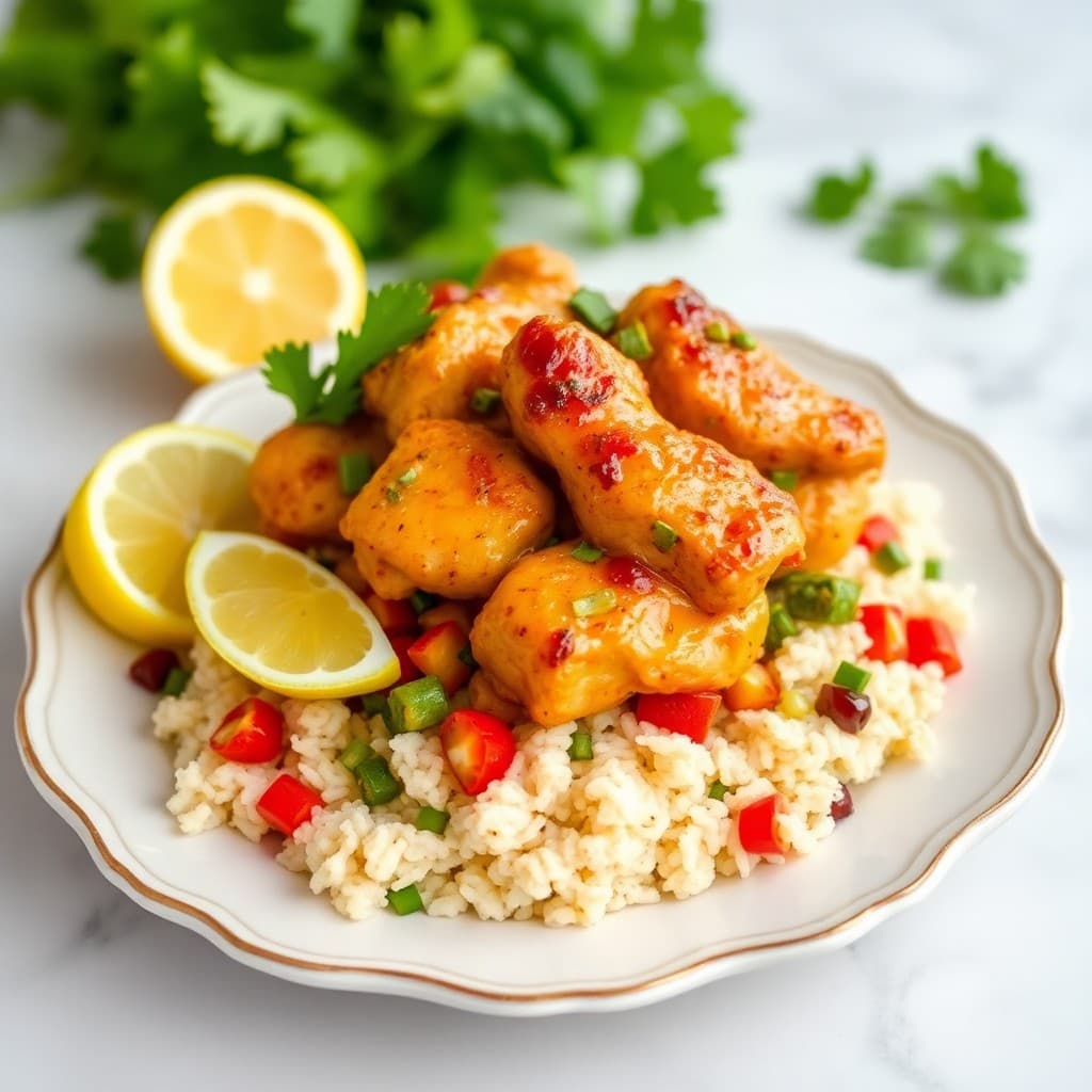Zesty Lemon-Garlic Chicken Fajita Bowls
