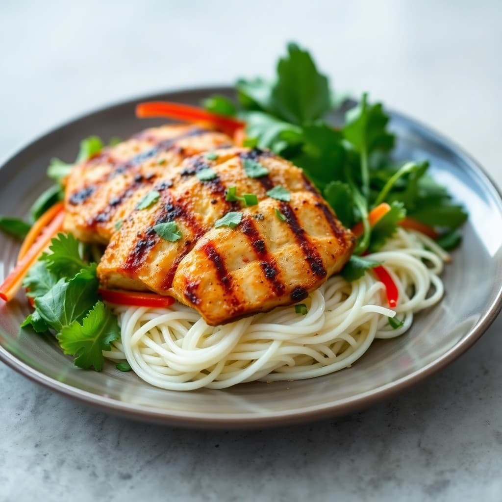 Vietnamese Lemongrass Grilled Chicken with Vermicelli Noodle Salad