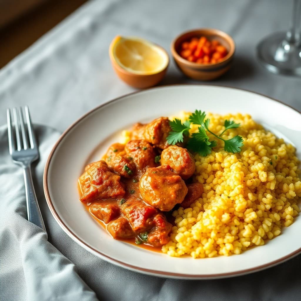 Moroccan Chicken Tagine with Saffron Couscous