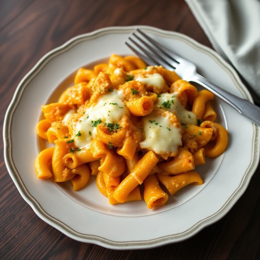 Cheesy Pumpkin Pasta Bake