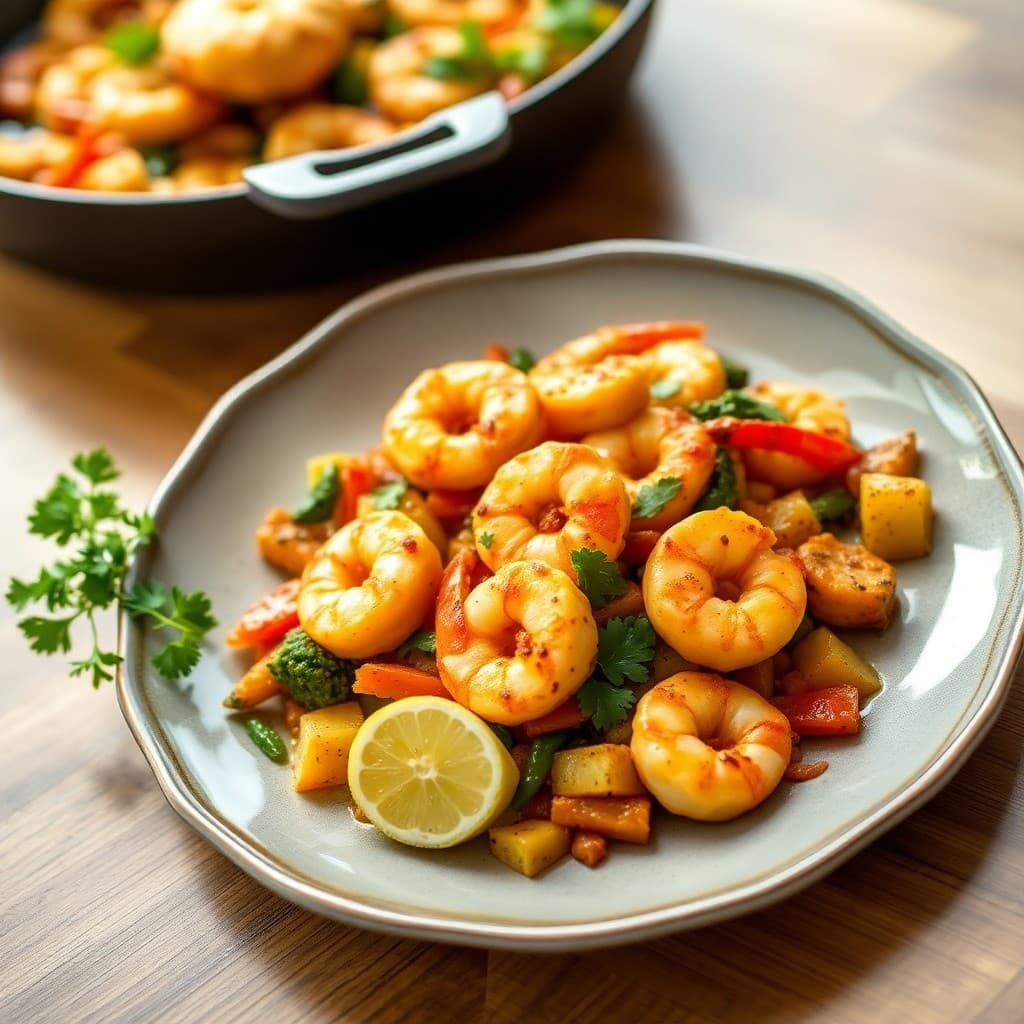 Sizzling Spanish-Style Shrimp and Veggie Skillet