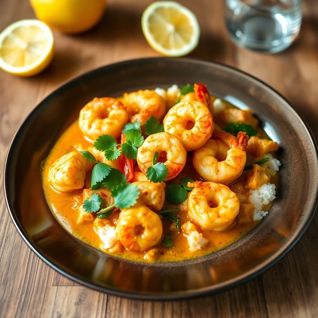 Sizzling Thai Shrimp Coconut Curry