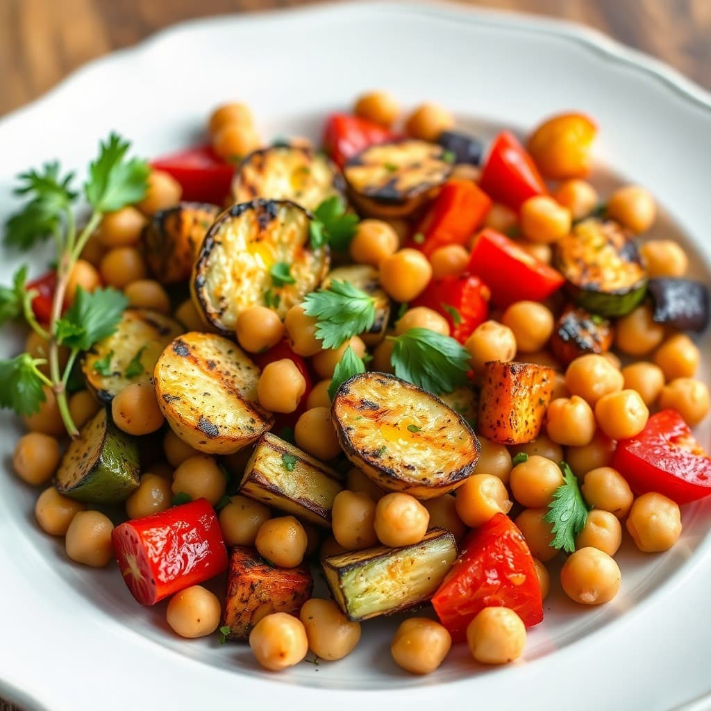 Grilled Mediterranean Vegetables with Chickpeas