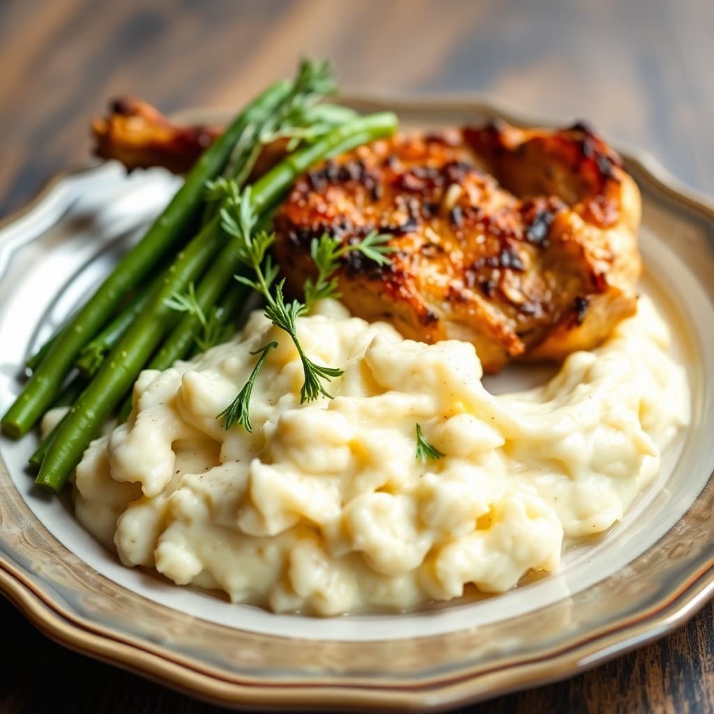 Keto Roasted Chicken with Cauliflower Mash