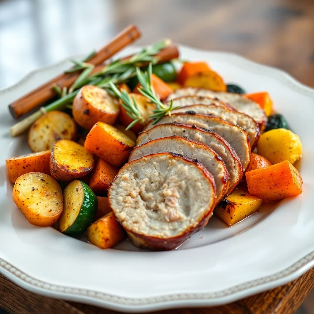 Rosemary Garlic Pork Tenderloin with Roasted Vegetables